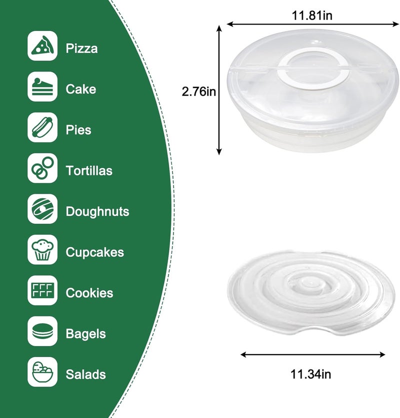 Aufind 12" 2 Pack Pie Carrier with Lid and Handle, Reusable Food Storage Containers for Pies, Cheesecake, Pizza, Nuts Fruit - Image 3
